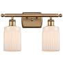 Hadley 2 Light 16" LED Bath Light - Brushed Brass - Matte White Shade
