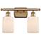 Hadley 2 Light 16" LED Bath Light - Brushed Brass - Matte White Shade