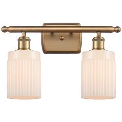 Hadley 2 Light 16" LED Bath Light - Brushed Brass - Matte White Shade