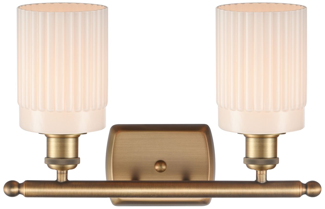 Image 4 Hadley 2 Light 16" LED Bath Light - Brushed Brass - Matte White Shade more views