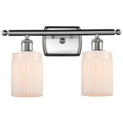 Hadley 2 Light 16" LED Bath Light - Brushed Satin Nickel - White Shade