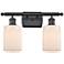 Hadley 2 Light 16" LED Bath Light - Matte Black - Matte White Shade