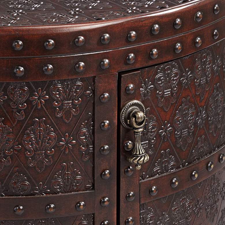 Image 3 Hadley 21 3/4 inch Wide Nailhead Trim Round Accent Table more views