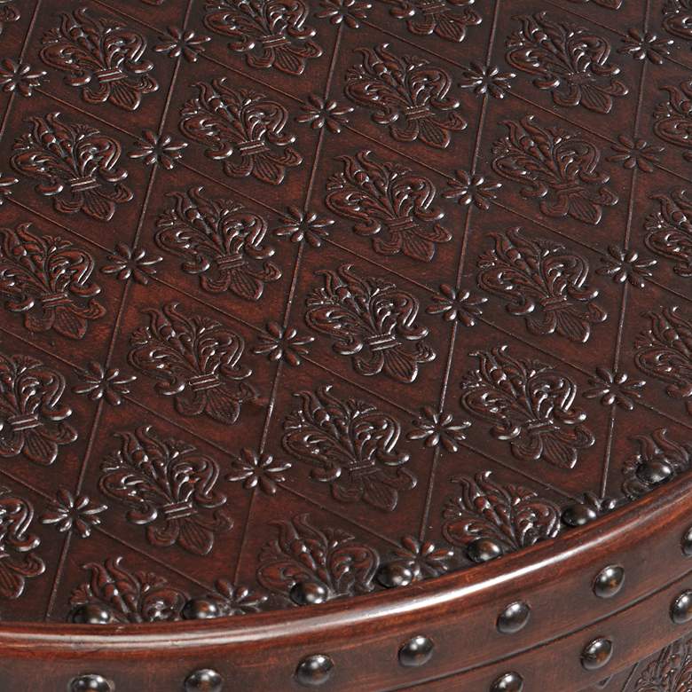 Image 4 Hadley 21 3/4 inch Wide Nailhead Trim Round Accent Table more views