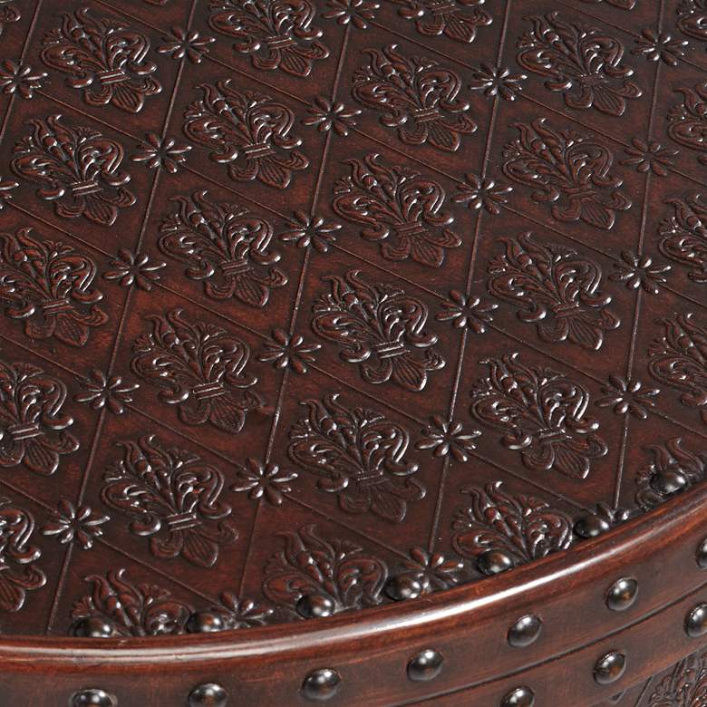 Image 4 Hadley 21 3/4" Wide Nailhead Trim Round Accent Table more views