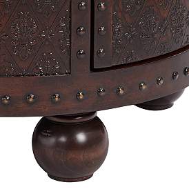 Image5 of Hadley 21 3/4" Wide Nailhead Trim Round Accent Table more views