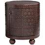 Hadley 21 3/4" Wide Nailhead Trim Round Accent Table