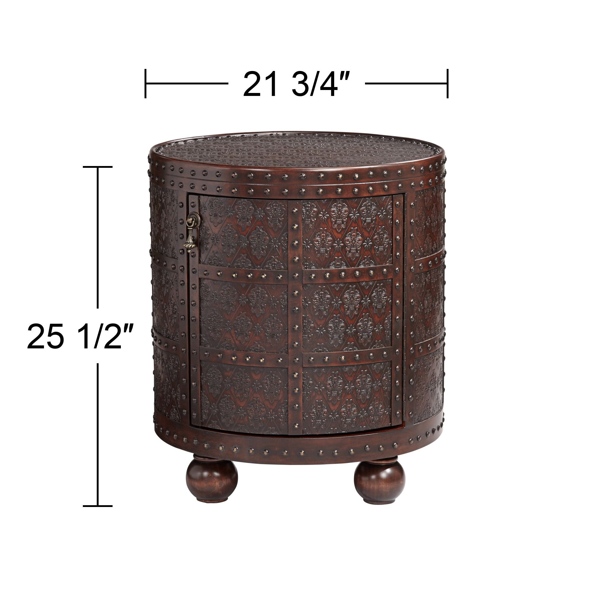 Hadley 21 3/4" Wide Nailhead Trim Round Accent Table
