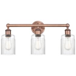 Hadley 22.5&quot; Wide 3 Light Antique Copper Bath Vanity Light With Clear