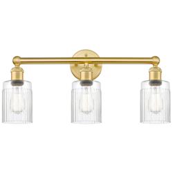 Hadley 22.5&quot; Wide 3 Light Satin Gold Bath Vanity Light With Clear Shad