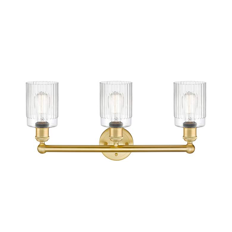 Image 2 Hadley 22.5" Wide 3 Light Satin Gold Bath Vanity Light With Clear Shad more views