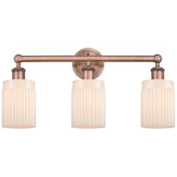 Hadley 22.5&quot;W 3 Light Antique Copper Bath Vanity Light With White Shad