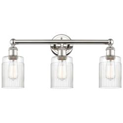 Hadley 22.5"W 3 Light Polished Nickel Bath Vanity Light With Clear Sha