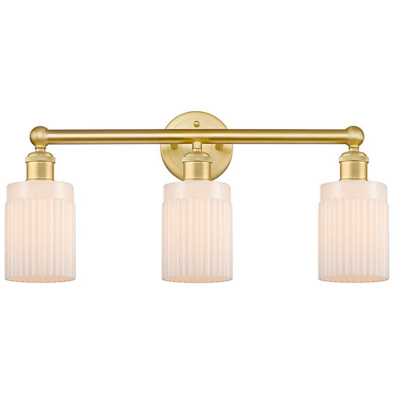 Image 1 Hadley 22.5"W 3 Light Satin Gold Bath Vanity Light With Matte White Sh