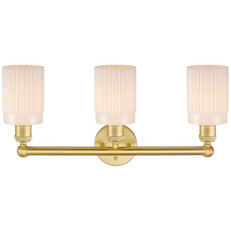 Image 3 Hadley 22.5"W 3 Light Satin Gold Bath Vanity Light With Matte White Sh more views