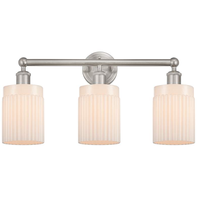 Image 1 Hadley 23" 3-Light Brushed Satin Nickel Bath Light w/ Matte White Shad