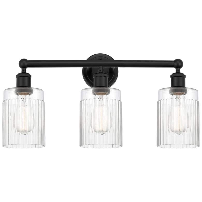Image 1 Hadley 23" 3-Light Matte Black Bath Light w/ Clear Shade