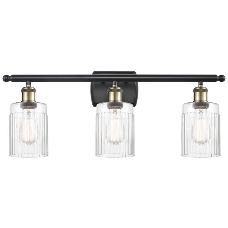 Image 1 Hadley 26" Wide 3 Light Black Brass Bath Vanity Light w/ Clear Shade