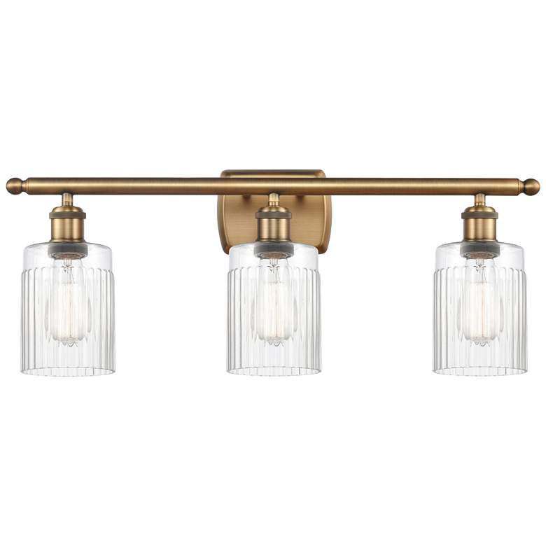 Image 1 Hadley 26" Wide 3 Light Brushed Brass Bath Vanity Light w/ Clear Shade