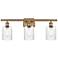 Hadley 26" Wide 3 Light Brushed Brass Bath Vanity Light w/ Clear Shade