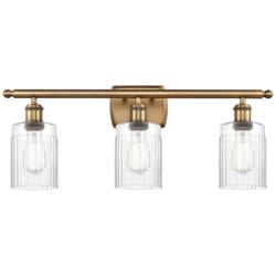 Hadley 26" Wide 3 Light Brushed Brass Bath Vanity Light w/ Clear Shade