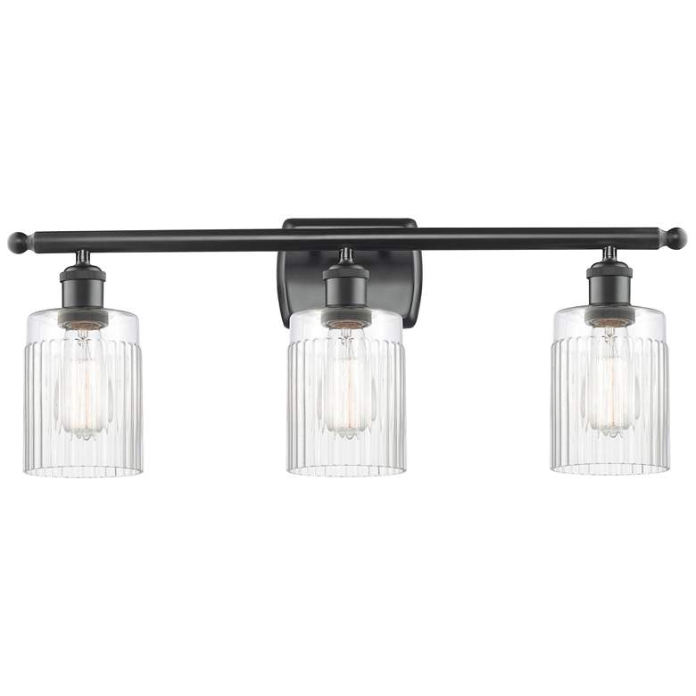 Image 1 Hadley 26" Wide 3 Light Matte Black Bath Vanity Light w/ Clear Shade