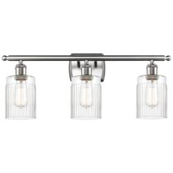 Hadley 26"W 3 Light Brushed Satin Nickel Bath Vanity Light w/ Clear Sh