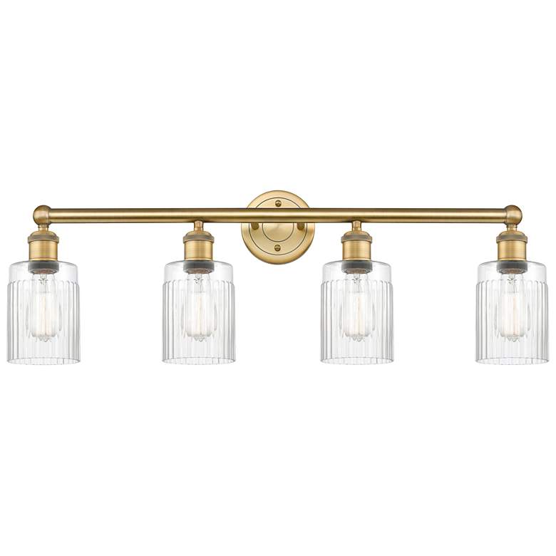 Image 1 Hadley 31.5" Wide 4 Light Brushed Brass Bath Vanity Light With Clear S