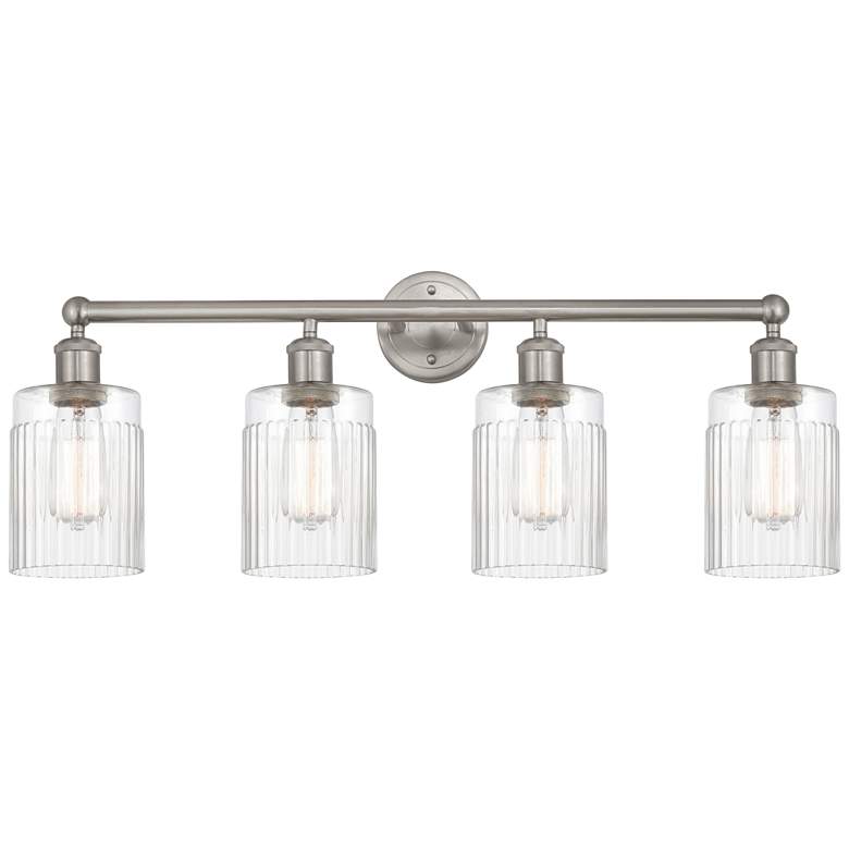 Image 1 Hadley 32" 4-Light Brushed Satin Nickel Bath Light w/ Clear Shade