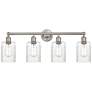 Hadley 32" 4-Light Brushed Satin Nickel Bath Light w/ Clear Shade