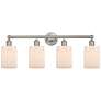 Hadley 32" 4-Light Brushed Satin Nickel Bath Light w/ Matte White Shad