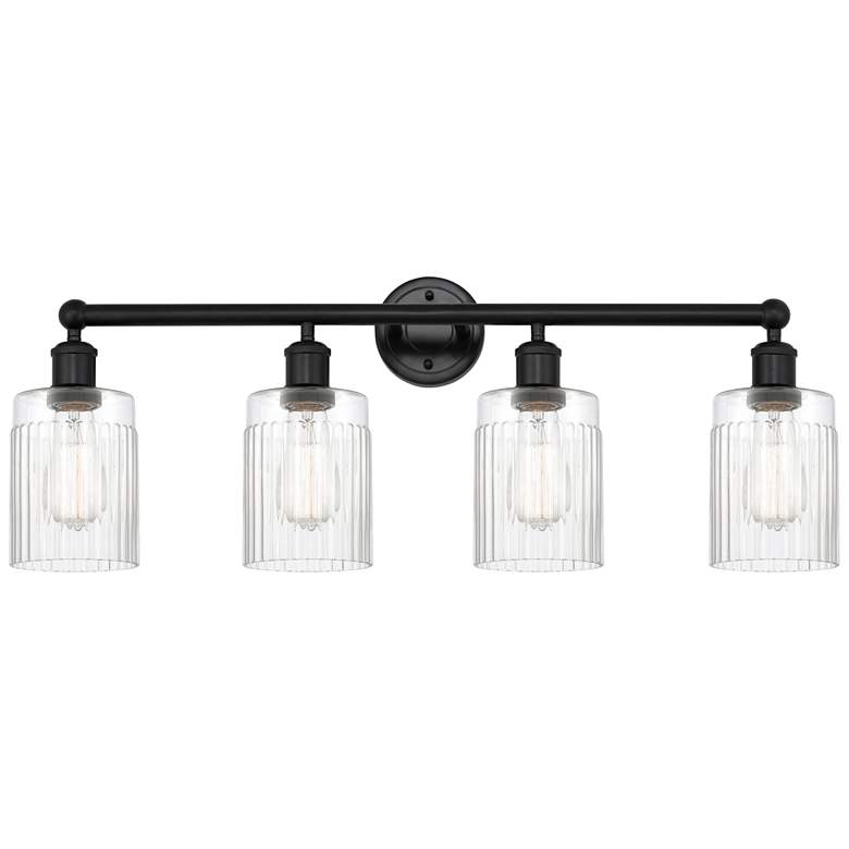 Image 1 Hadley 32" 4-Light Matte Black Bath Light w/ Clear Shade