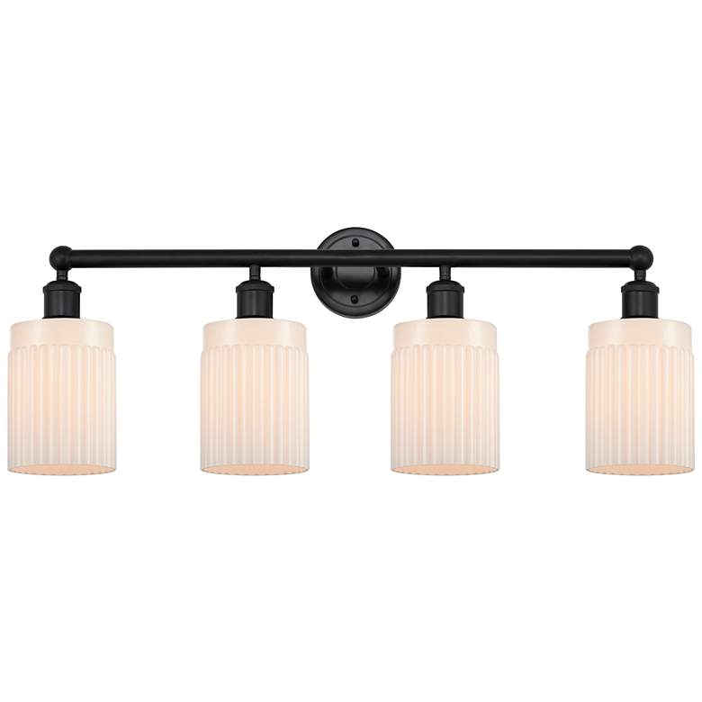 Image 1 Hadley 32" 4-Light Matte Black Bath Light w/ Matte White Shade