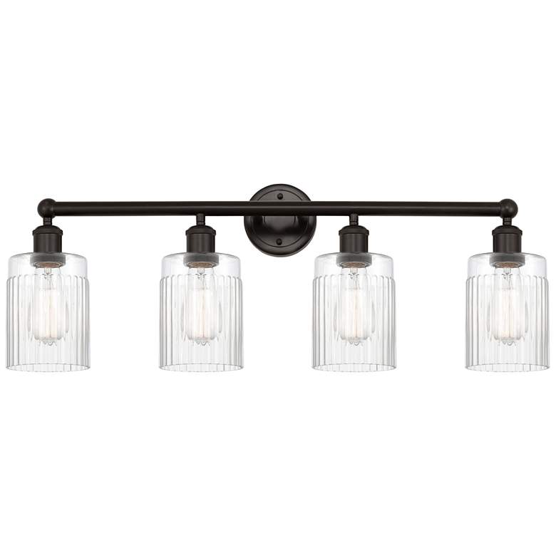 Image 1 Hadley 32" 4-Light Oil Rubbed Bronze Bath Light w/ Clear Shade
