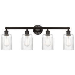 Hadley 32" 4-Light Oil Rubbed Bronze Bath Light w/ Clear Shade