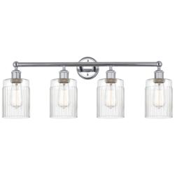 Hadley 32" 4-Light Polished Chrome Bath Light w/ Clear Shade