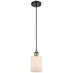 Hadley 4.5" Wide Black Brass Corded Mini Pendant w/ Matte White Shade