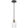 Hadley 4.5" Wide Black Brass Corded Mini Pendant With Clear Shade
