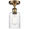 Hadley 4.5" Wide Brushed Brass Semi Flush Mount w/ Clear Shade