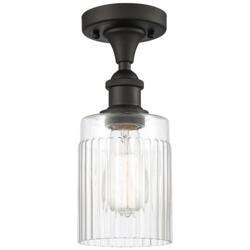Hadley 4.5" Wide Oil Rubbed Bronze Semi Flush Mount w/ Clear Shade