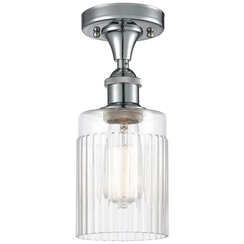 Image 1 Hadley 4.5" Wide Polished Chrome Semi Flush Mount w/ Clear Shade