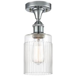 Hadley 4.5" Wide Polished Chrome Semi Flush Mount w/ Clear Shade