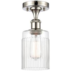 Hadley 4.5" Wide Polished Nickel Semi Flush Mount w/ Clear Shade