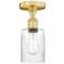 Hadley 4.5" Wide Satin Gold Semi.Flush Mount With Clear Glass Shade