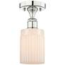 Hadley 4.5"W Polished Nickel Semi.Flush Mount With Matte White Glass S
