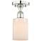 Hadley 4.5"W Polished Nickel Semi.Flush Mount With Matte White Glass S