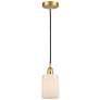 Hadley 4 1/2" Wide Satin Gold Mini Pendant with White Glass