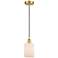 Hadley 4 1/2" Wide Satin Gold Mini Pendant with White Glass