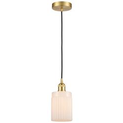 Hadley 4 1/2" Wide Satin Gold Mini Pendant with White Glass
