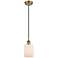 Hadley 4 1/2"W Brushed Brass and White Glass Mini Pendant